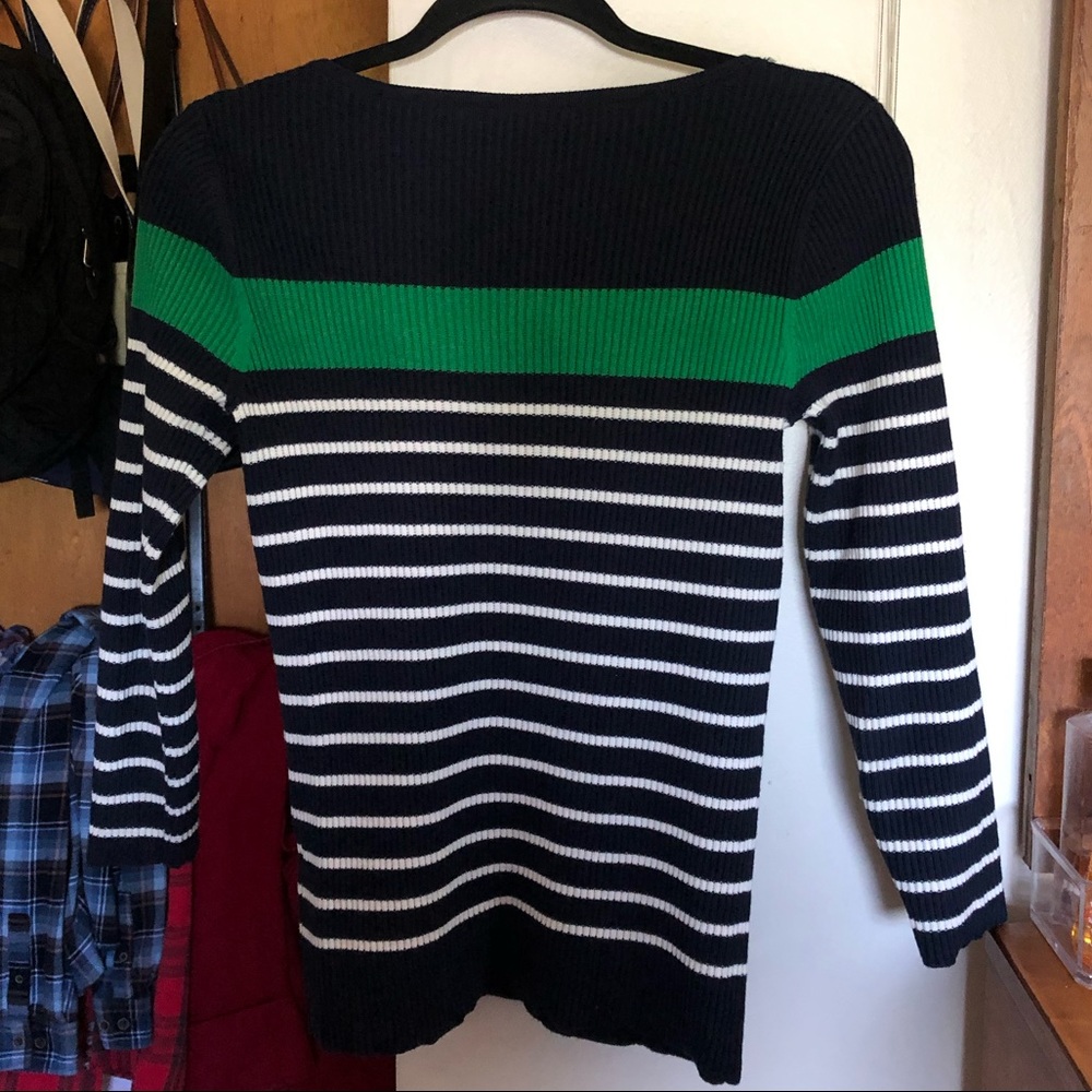 Ralph Lauren Knit Striped 3/4 sleeve Top Size M